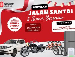 Persiapan Jalan Santai Peringatan HUT ke 80 RI di Tanjung Palas Rampung 100 Persen